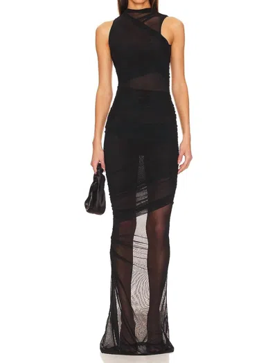 Ser.o.ya Ronnie Mesh Maxi Dress In Black