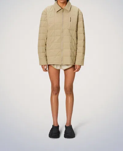 Rains Giron Liner Overshirt T1 Jacket In Sand In Nude