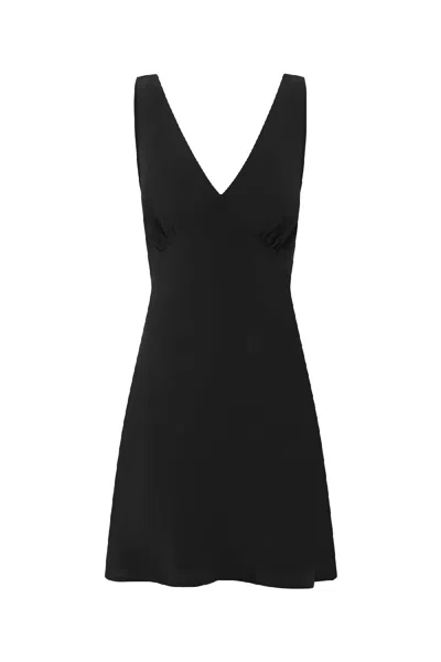 Olga Joan Women's Plunge Bias Mini Dress In Nera