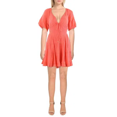 Free People Womens Cotton Smocked Sundress In Pink