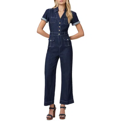 Paige Darla Womens Denim Cuff Sleeve Jumpsuit