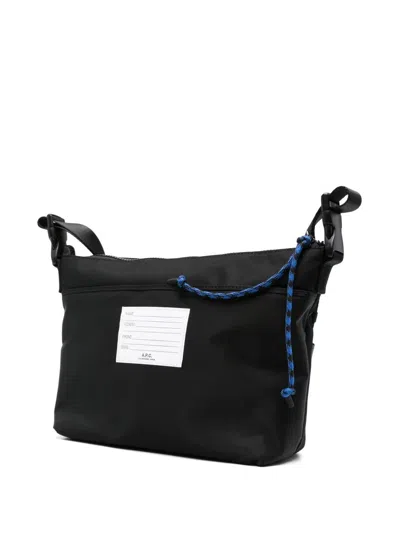Apc A.p.c. Black Fabric Trek Crossbody Bag In Black
