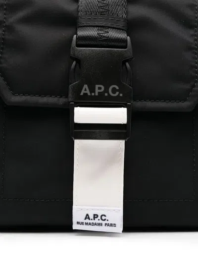 Apc A.p.c. Black Fabric Trek Crossbody Bag In Black