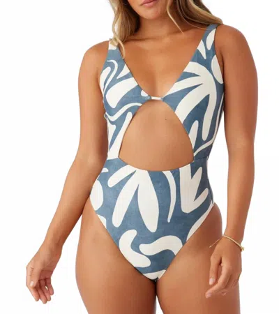 O'neill Beach Hut Geo-print Cut-out One-piece Swimsuit In Blue