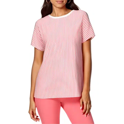 Tommy Hilfiger Womens Striped Polyester Pullover Top In Red