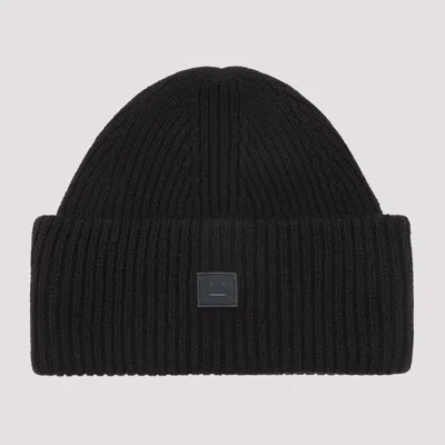 Acne Studios Small Face Logo Beanie In Black