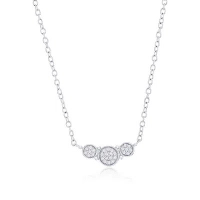 Simona Sterling Silver Triple Round Diamond Necklace