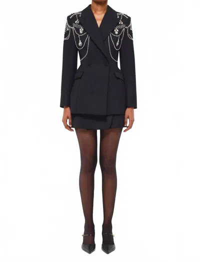 Simkhai Getty Crystal-embellished Blazer In Black
