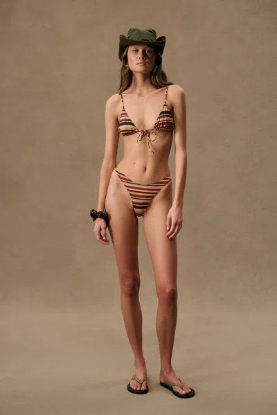 Heavy Manners For Fwrd High Cut Cheeky Bikini Bottom In Brown