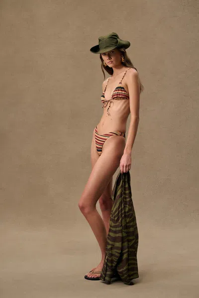 Heavy Manners For Fwrd High Cut Cheeky Bikini Bottom In Brown