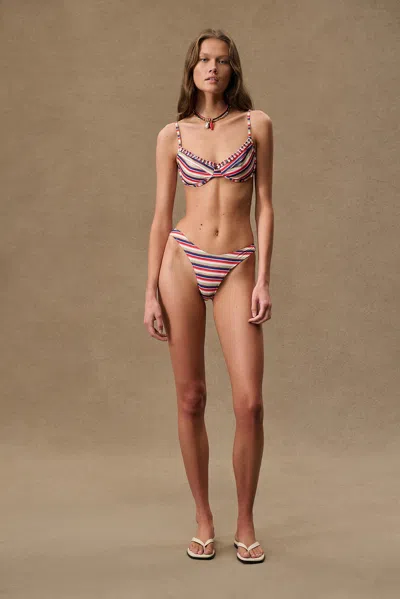 Heavy Manners For Fwrd High Cut Cheeky Bikini Bottom In Multi
