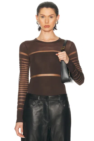 Helmut Lang Long Sleeve Top In Brown