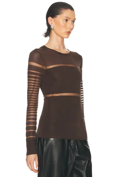 Helmut Lang Long Sleeve Top In Brown