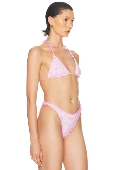 Heavy Manners Double String Bikini Top In Pink
