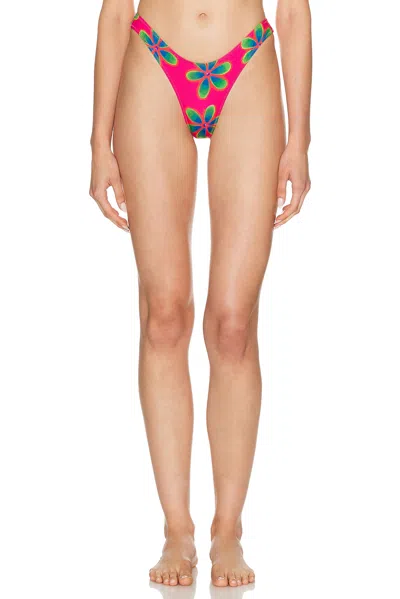 Heavy Manners High Cut Cheeky Bikini Bottom In Pink