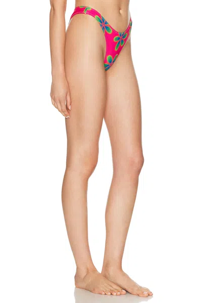 Heavy Manners High Cut Cheeky Bikini Bottom In Pink