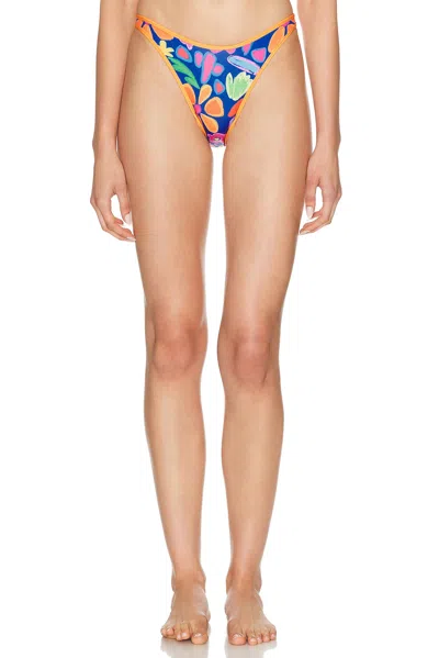 Heavy Manners High Cut Full Bikini Bottom In Blue