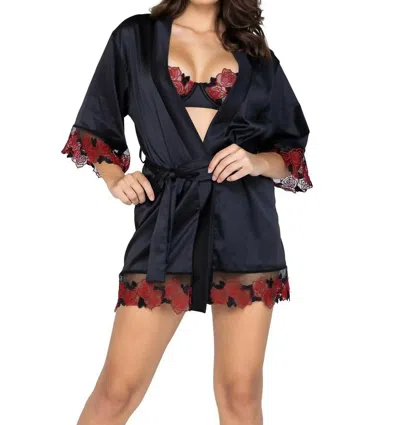 Roma Confidential Rosa Bella Robe In Black / Red