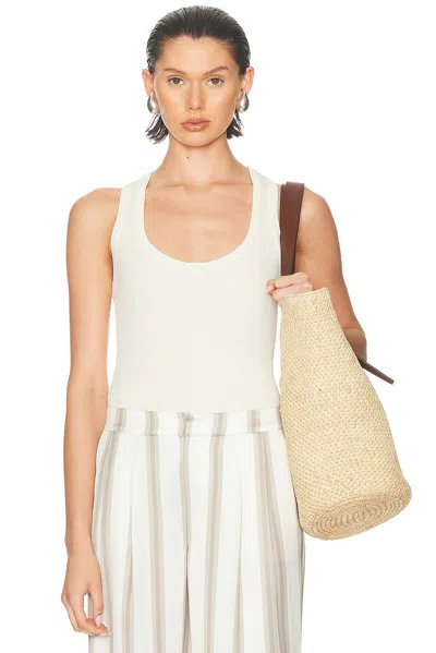 Matteau Ribbed Viscose Jersey Tank Top In White