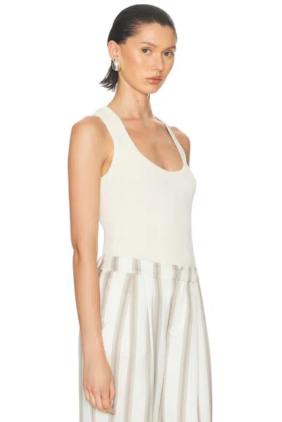 Matteau Ribbed Viscose Jersey Tank Top In White