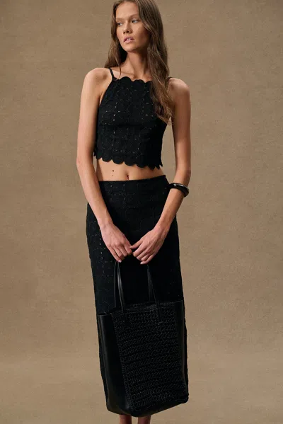 St Agni For Fwrd Doily Backless Top In Black
