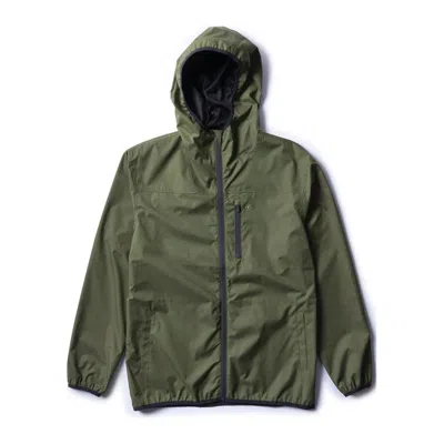 Vissla Men's Offshore Eco Windbreaker Jacket In Dark Olive In Green