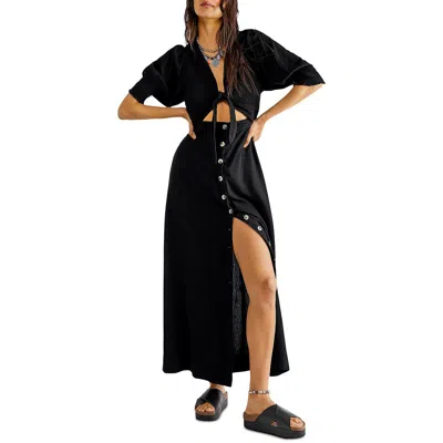 Free People String Of Hearts Womens Cut-out Knot Front Maxi Dress