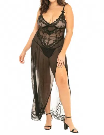 Oh La La Cheri Valentine Long Gown In Black In Black