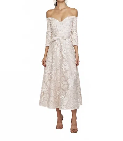 Frascara Off Shoulder Midi Dress In Sand