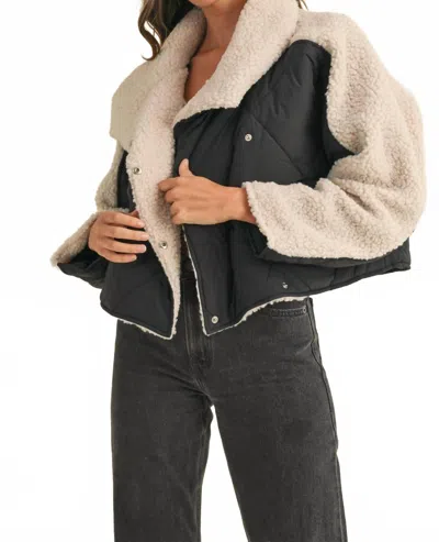 Mabel Kelly Oversized Fluffy Shearling Jacket In Black001