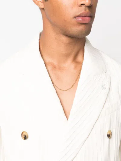 Amiri Striped Double-breasted Blazer In Neutral