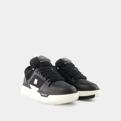 Amiri Black Low Top Sneakers With Logo Patch On The Tongue And Logo Lettering On The Heel In Leather Man