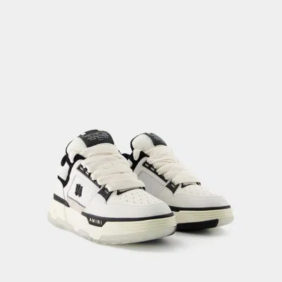 Amiri White And Black Chunky Sneakers With Logo Detail In Leather And Mixed Tech Fabrics Man