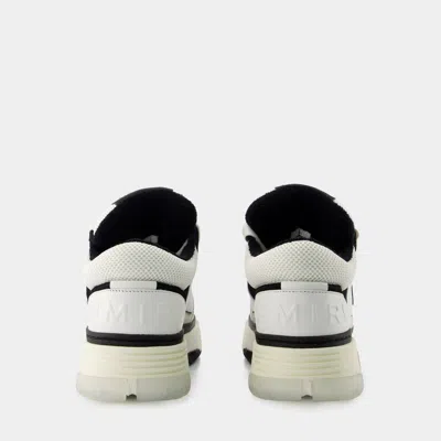 Amiri White And Black Chunky Sneakers With Logo Detail In Leather And Mixed Tech Fabrics Man
