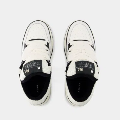 Amiri White And Black Chunky Sneakers With Logo Detail In Leather And Mixed Tech Fabrics Man