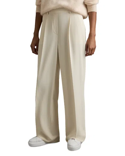 Reiss Petite Wide Leg Trousers In White