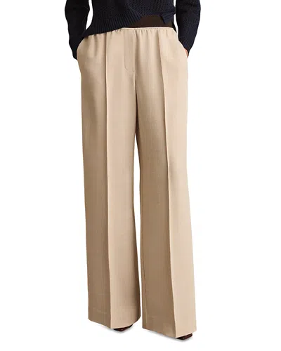 Reiss Wilde Wide Leg Pants In Neutral
