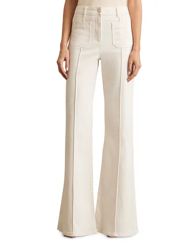 Reiss Sakura Flare Patch Pocket Jeans In Ecru
