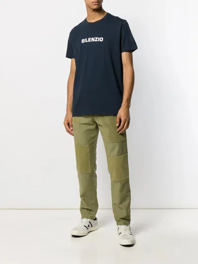 Aspesi Silenzio Crew Neck Pure Cotton T-shirt In Blue