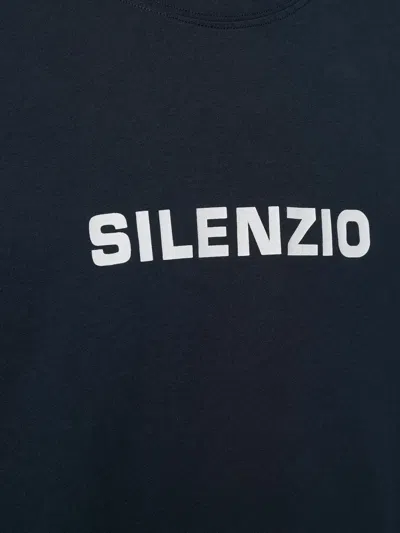 Aspesi Silenzio Crew Neck Pure Cotton T-shirt In Blue