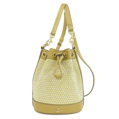Pre-owned Coach Rhinestone Leather Canvas Shoulder Bag ()