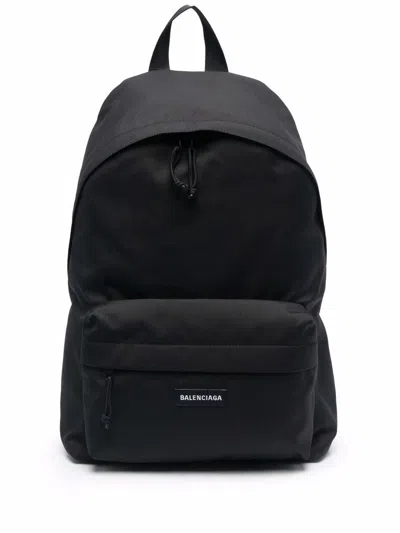 Balenciaga Adjustable Straps Backpack Front Pocket In Black