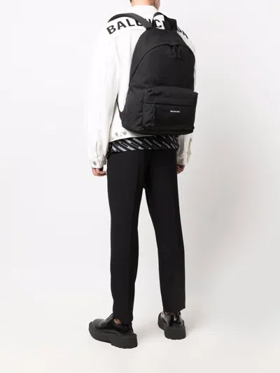 Balenciaga Adjustable Straps Backpack Front Pocket In Black