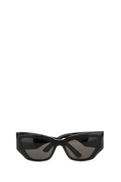 Balenciaga Occhiali Da Sole Signature Butterfly In Acetato Nero Donna In Black