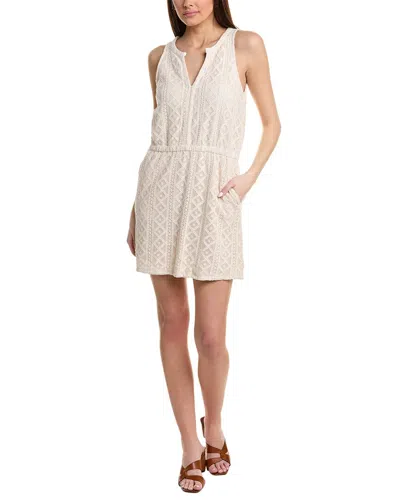 Splendid Paola V-neck Crochet Mini Dress In Neutral