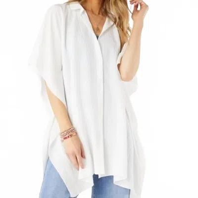 Coco + Carmen Corinne Button Front Cover Wrap In White