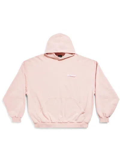 Balenciaga Nude Hoodie White Red Logo In Pink