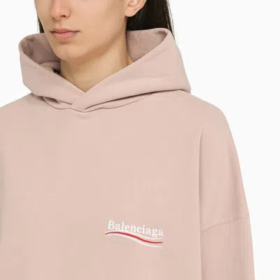 Balenciaga Nude Hoodie White Red Logo In Pink