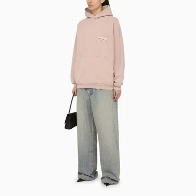 Balenciaga Nude Hoodie White Red Logo In Pink