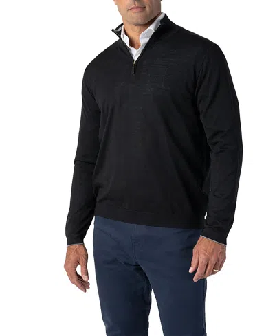 Robert Talbott Eastwood Quarter Zip Sweater In Black